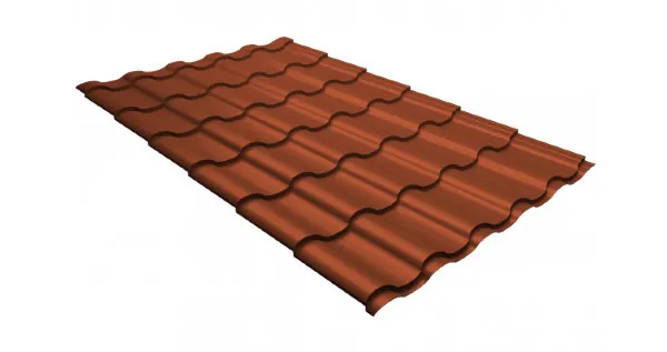 Металлочерепица кредо GL 0,5 GreenСoat Pural Matt RR 750 кирпично-красный (RAL 8004 терракота) купить в Омске