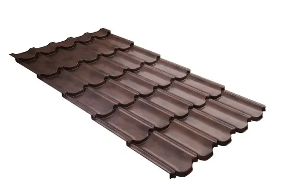Металлочерепица квинта плюс с  3D резом 0,45 Safari Twincolor Brown купить в Омске