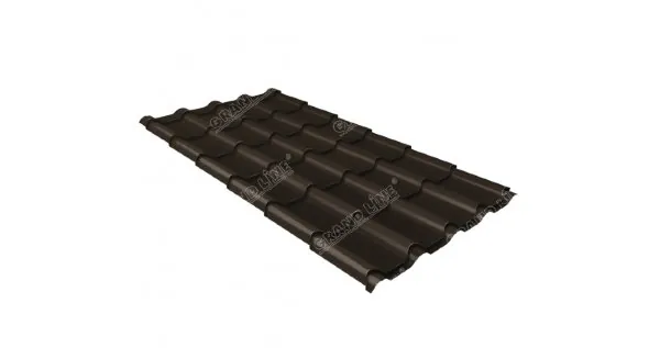 Металлочерепица камея GL 0,5 GreenCoat Pural RR 32 темно-коричневый (RAL 8019 серо-коричневый) купить в Омске