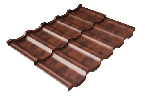 Металлочерепица модульная Квинта Uno Grand Line c 3D резом 0,45 Safari Twincolor Brown купить в Омске