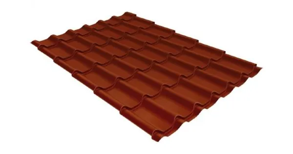 Металлочерепица классик GL 0,5 Velur20 RAL 8004 терракота купить в Омске