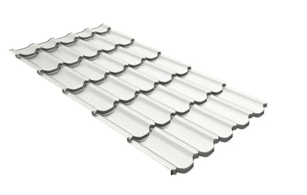 Металлочерепица квинта плюс с 3D резом 0,5 Satin RAL 9003 сигнальный белый купить в Омске