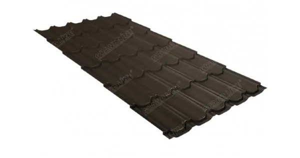 Металлочерепица квинта плюс 0,5 GreenCoat Pural Matt RR 32 темно-коричневый (RAL 8019 серо-коричневый) купить в Омске