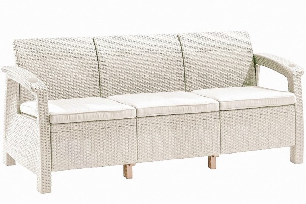 Трёхместный диван  Yalta Sofa 3 Seat белый купить в Омске