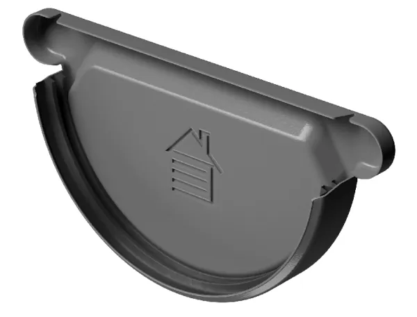 Заглушка желоба D125 Döcke STAL PREMIUM Графит, (RAL 7024) купить в Омске