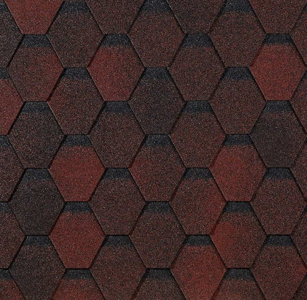 Гибкая черепица EURASIA Docke, Коллекция ШЕСТИГРАННИК Красный купить в Омске