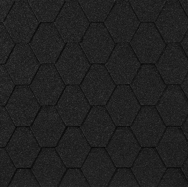 Гибкая черепица EURASIA Docke, Коллекция ШЕСТИГРАННИК Чёрный купить в Омске