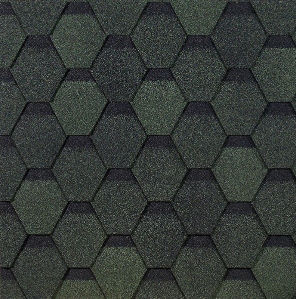 Гибкая черепица EURASIA Docke, Коллекция ШЕСТИГРАННИК Зелёный купить в Омске