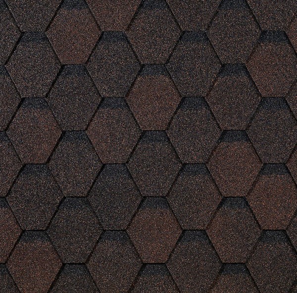 Гибкая черепица EURASIA Docke, Коллекция ШЕСТИГРАННИК Коричневый купить в Омске