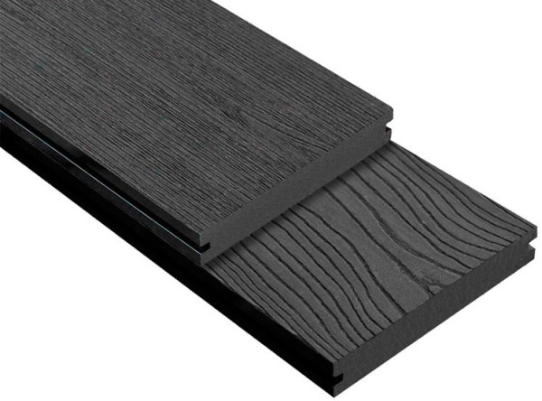 Террасная доска ДПК Outdoor 3D полнотелая STORM/OCEAN BLACK черная купить в Омске
