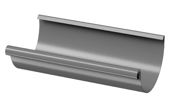 Желоб полукруглый D125 3 м Döcke STAL PREMIUM Графит, (RAL 7024) купить в Омске