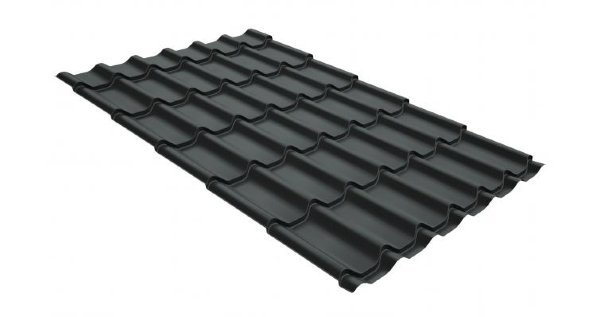 Металлочерепица классик GL 0,5 GreenCoat Pural RR 23 темно-серый (RAL 7024 мокрый асфальт) купить в Омске
