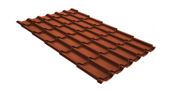 Металлочерепица классик GL 0,5 GreenCoat Pural RR 750 кирпично-красный (RAL 8004 терракота) купить в Омске