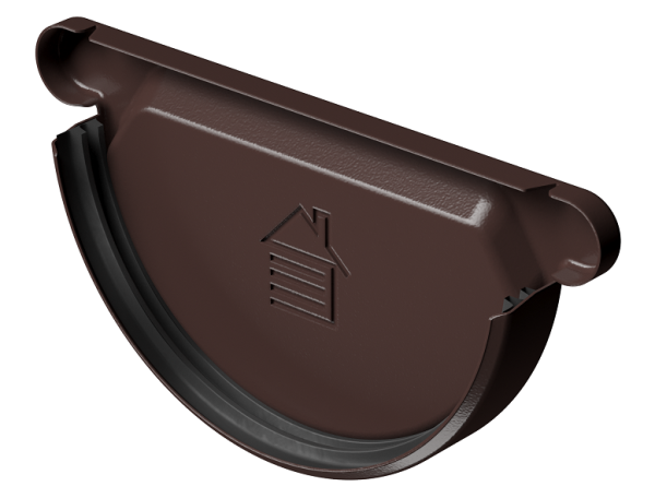 Заглушка желоба D125 Döcke STAL PREMIUM Шоколад, (RAL 8019) купить в Омске