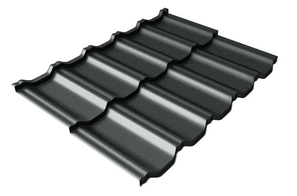 Металлочерепица модульная Квинта Uno Grand Line c 3D резом 0,5 Satin RAL 7016 антрацитово-серый купить в Омске