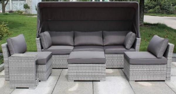 Диван-Трансформер AFINA плетеный из иск. ротанга AFM-320G Grey купить в Омске