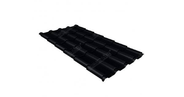 Металлочерепица камея 0,45 Drap RAL 9005 черный купить в Омске