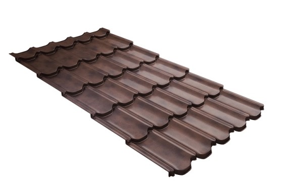 Металлочерепица квинта плюс с  3D резом 0,45 Safari Twincolor Brown купить в Омске