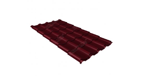 Металлочерепица камея 0,45 Drap RAL 3005 красное вино купить в Омске