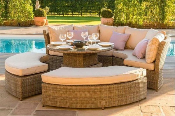Диван-Трансформер AFINA плетеный из иск. ротанга со столом AFM-350B Beige купить в Омске