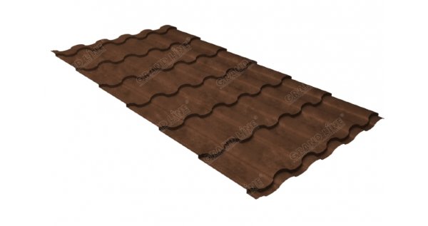 Металлочерепица кредо GL 0,5 Safari Twincolor Brown купить в Омске