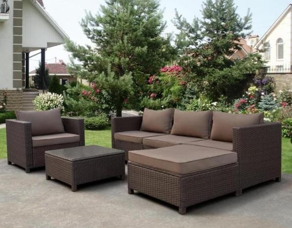 Комплект мебели AFINA плетеной из иск. ротанга YR821A Brown/Beige купить в Омске