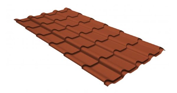 Металлочерепица камея GL 0,5 GreenCoat Pural RR 750 кирпично-красный (RAL 8004 терракота) купить в Омске