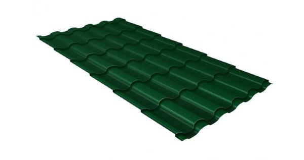 Металлочерепица кредо 0,5 Satin RAL 6005 зеленый мох купить в Омске