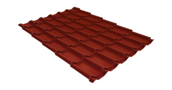 Металлочерепица классик GL 0,5 Velur20 RAL 3009 оксидно-красный купить в Омске