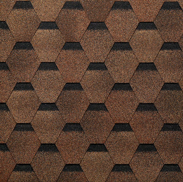 Гибкая черепица EURASIA Docke, Коллекция ШЕСТИГРАННИК Светло-коричневый купить в Омске