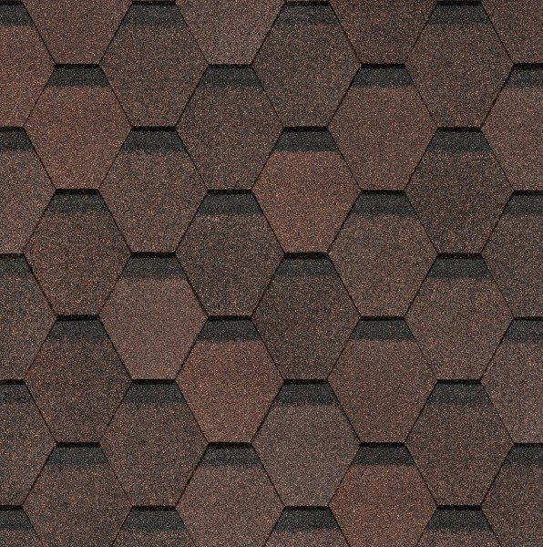 Гибкая черепица Docke, коллекция Шестигранник Коричневый купить в Омске