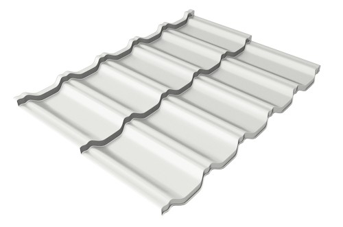 Металлочерепица модульная Квинта Uno Grand Line c 3D резом 0,5 Satin RAL 9003 сигнальный белый купить в Омске