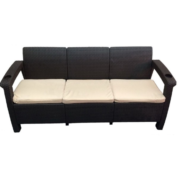 Трёхместный диван  Yalta Sofa 3 Seat венге купить в Омске