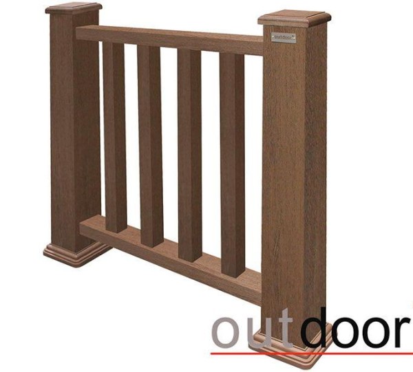 Ограждение из ДПК Outdoor Классик 3D STORM коричневый микс купить в Омске