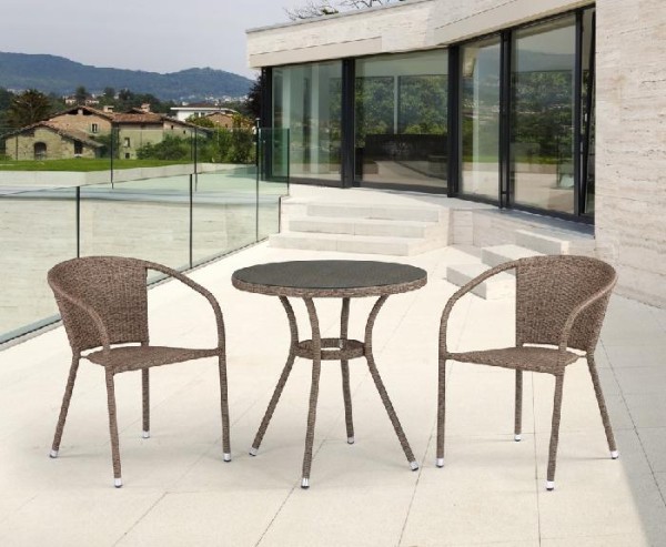 Комплект плетеной мебели AFINA из иск. ротанга T282ANT/Y137C-W56 Light Brown 2Pcs купить в Омске