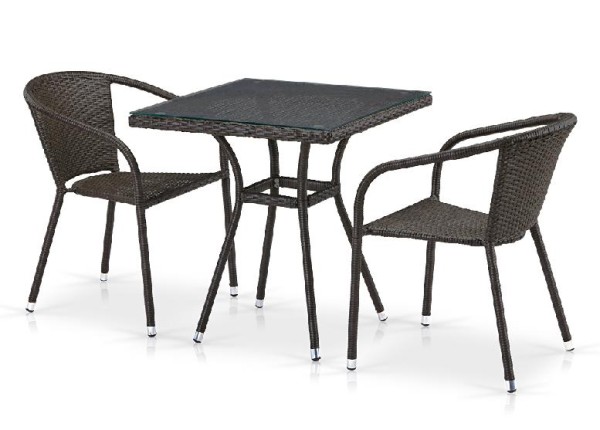 Комплект плетеной мебели AFINA из иск. ротанга T282BNT/Y137C-W53 Brown 2Pcs купить в Омске
