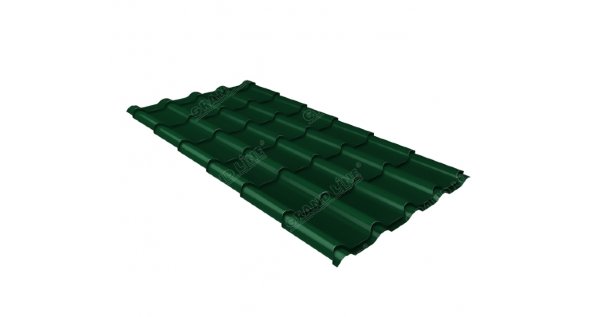 Металлочерепица камея 0,5 Satin RAL 6005 зеленый мох купить в Омске