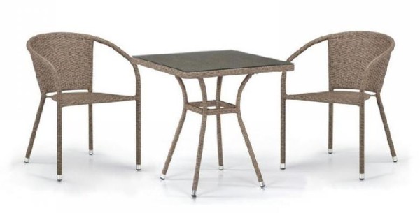 Комплект плетеной мебели AFINA из иск. ротанга T282BNT/Y137C-W56 Light Brown 2Pcs купить в Омске