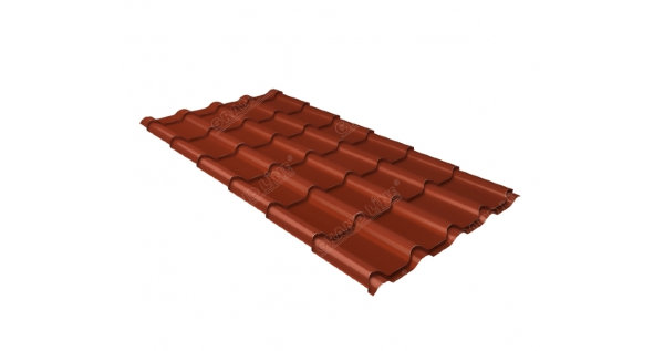 Металлочерепица камея 0,5 Satin RAL 8004 терракота купить в Омске