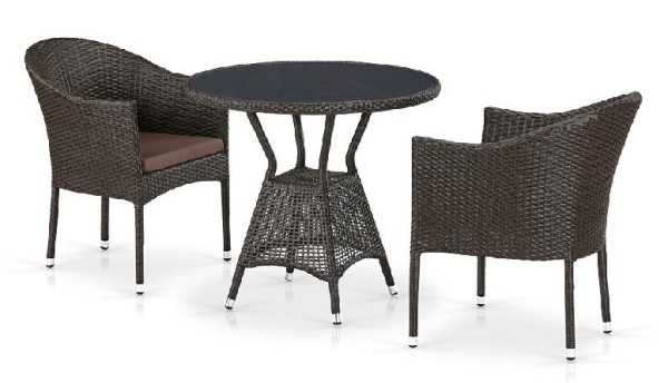 Комплект плетеной мебели AFINA из иск. ротанга T707ANS/Y350-W53 Brown 2Pcs купить в Омске