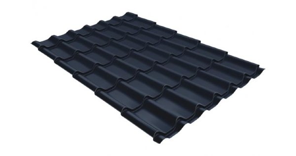 Металлочерепица классик 0,5 Satin RAL 7024 мокрый асфальт купить в Омске