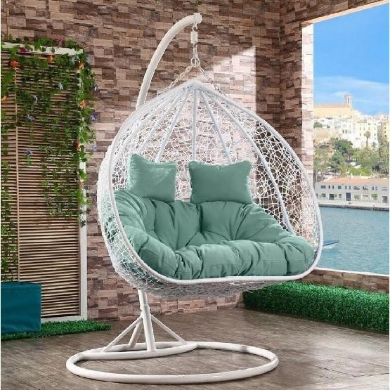Кресло Подвесное из искусственного ротанга AFM-109A White/Green купить в Омске