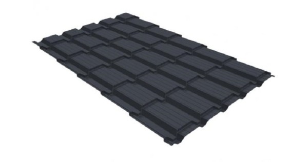 Металлочерепица GL квадро профи 0,5 GreenCoat Pural RR 23 темно-серый (RAL 7024) мокрый асфальт купить в Омске