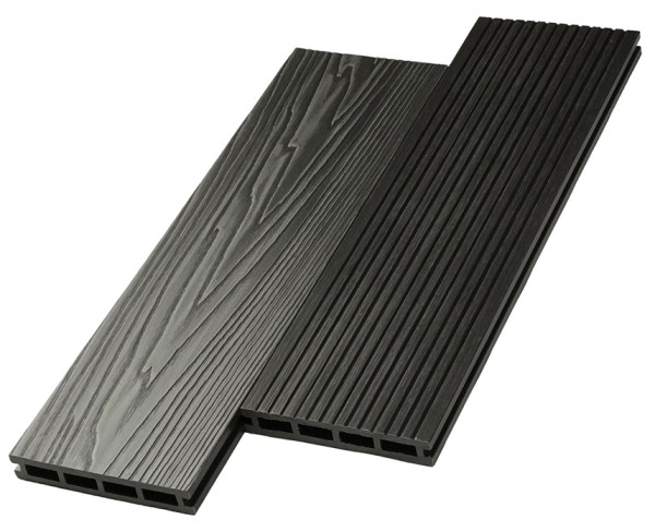 Террасная доска ДПК NanoWood двусторонняя New 3D тиснение + вельвет Графит купить в Омске