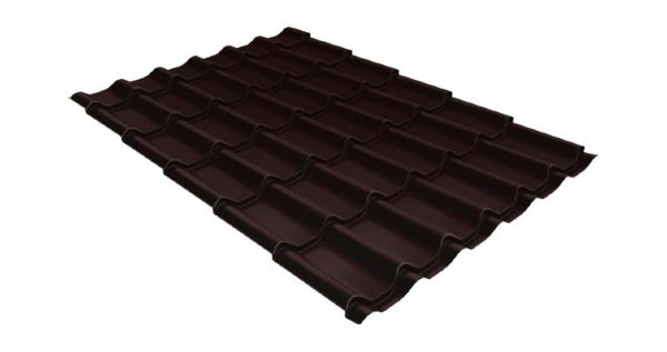 Металлочерепица классик GL 0,5 Velur20 RAL 8017 шоколад купить в Омске