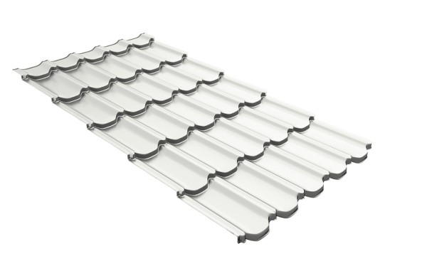 Металлочерепица квинта плюс с 3D резом 0,5 Satin RAL 9003 сигнальный белый купить в Омске